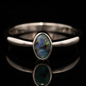 Sterling Silver Blue Green Yellow Orange Pink Boulder Opal Ring