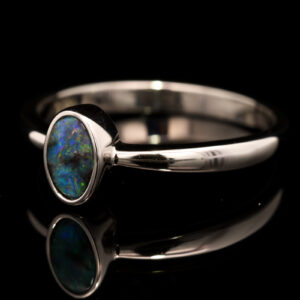 Sterling Silver Blue Green Yellow Orange Pink Boulder Opal Ring