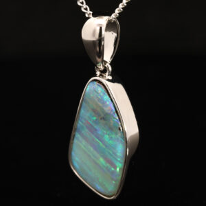 Sterling Silver Blue Green Boulder Opal Pendant