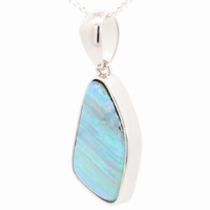 Sterling Silver Blue Green Boulder Opal Pendant