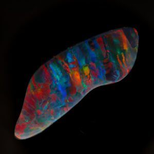 Unset Blue Green Yellow Orange Red Doublet Opal