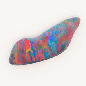 Unset Blue Green Yellow Orange Red Doublet Opal