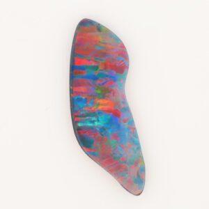 Unset Blue Green Yellow Orange Red Doublet Opal