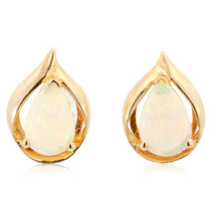 Yellow Gold Blue Green Yellow Orange Pink Crystal Opal Earrings