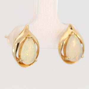 Yellow Gold Blue Green Yellow Orange Pink Crystal Opal Earrings