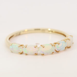 Yellow Gold Blue Green Yellow Orange Pink Crystal Opal Ring