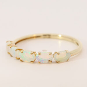 Yellow Gold Blue Green Yellow Orange Pink Crystal Opal Ring