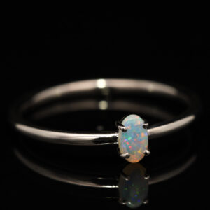 Sterling Silver Blue Green Yellow Orange Pink Crystal Opal Ring