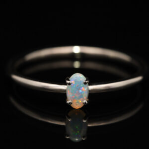 Sterling Silver Blue Green Yellow Orange Pink Crystal Opal Ring