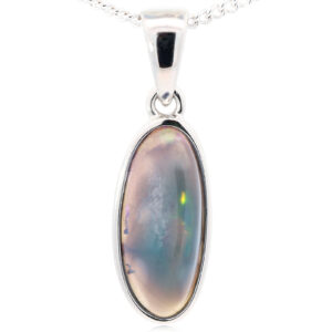 Sterling Silver Blue Green Yellow Orange Black Opal Pendant