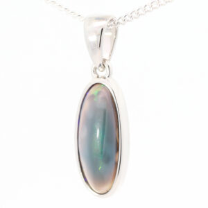 Sterling Silver Blue Green Yellow Orange Black Opal Pendant
