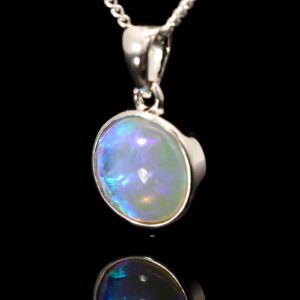 Sterling Silver Blue Green Crystal Opal Pendant