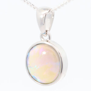 Sterling Silver Blue Green Crystal Opal Pendant