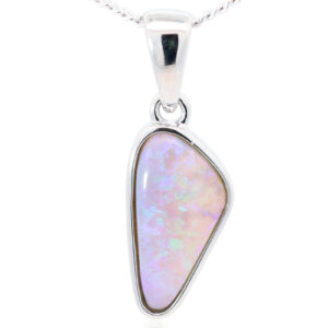 Sterling Silver Blue Green Purple Crystal Opal Pendant