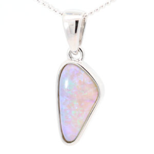 Sterling Silver Blue Green Purple Crystal Opal Pendant