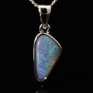 Sterling Silver Blue Green Purple Crystal Opal Pendant
