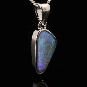 Sterling Silver Blue Green Purple Crystal Opal Pendant