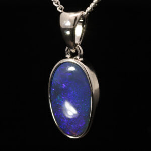 Sterling Silver Blue Green Purple Black Opal Pendant