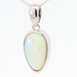 Sterling Silver Blue Green Yellow Crystal Opal Pendant
