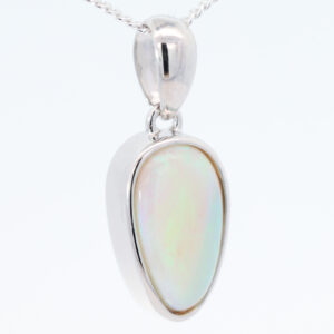 Sterling Silver Blue Green Yellow Crystal Opal Pendant