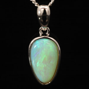 Sterling Silver Blue Green Yellow Crystal Opal Pendant