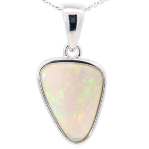 Sterling Silver Blue Green Yellow Orange Crystal Opal Pendant