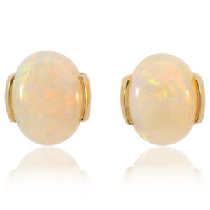 Yellow Gold Blue Green Yellow Orange Pink Crystal Opal Earrings