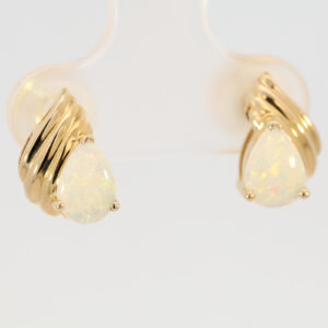 Yellow Gold Blue Green Yellow Orange Pink Crystal Opal Earrings