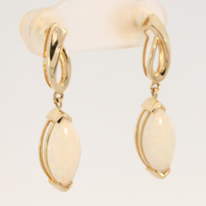 Yellow Gold Blue Green Yellow Orange Crystal Opal Earrings