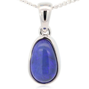 Sterling Silver Blue Purple Black Opal Pendant