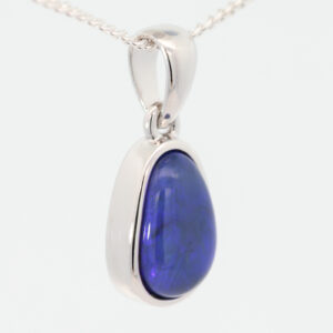 Sterling Silver Blue Purple Black Opal Pendant