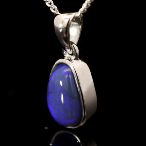 Sterling Silver Blue Purple Black Opal Pendant