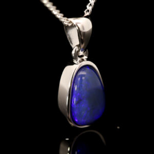 Sterling Silver Blue Purple Black Opal Pendant
