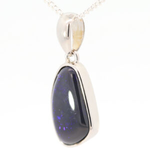 Sterling Silver Blue Purple Black Opal Pendant