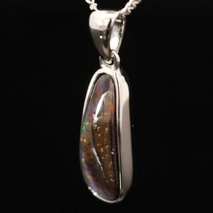 Sterling Silver Blue Green Orange Red Yellow Boulder Opal Pendant