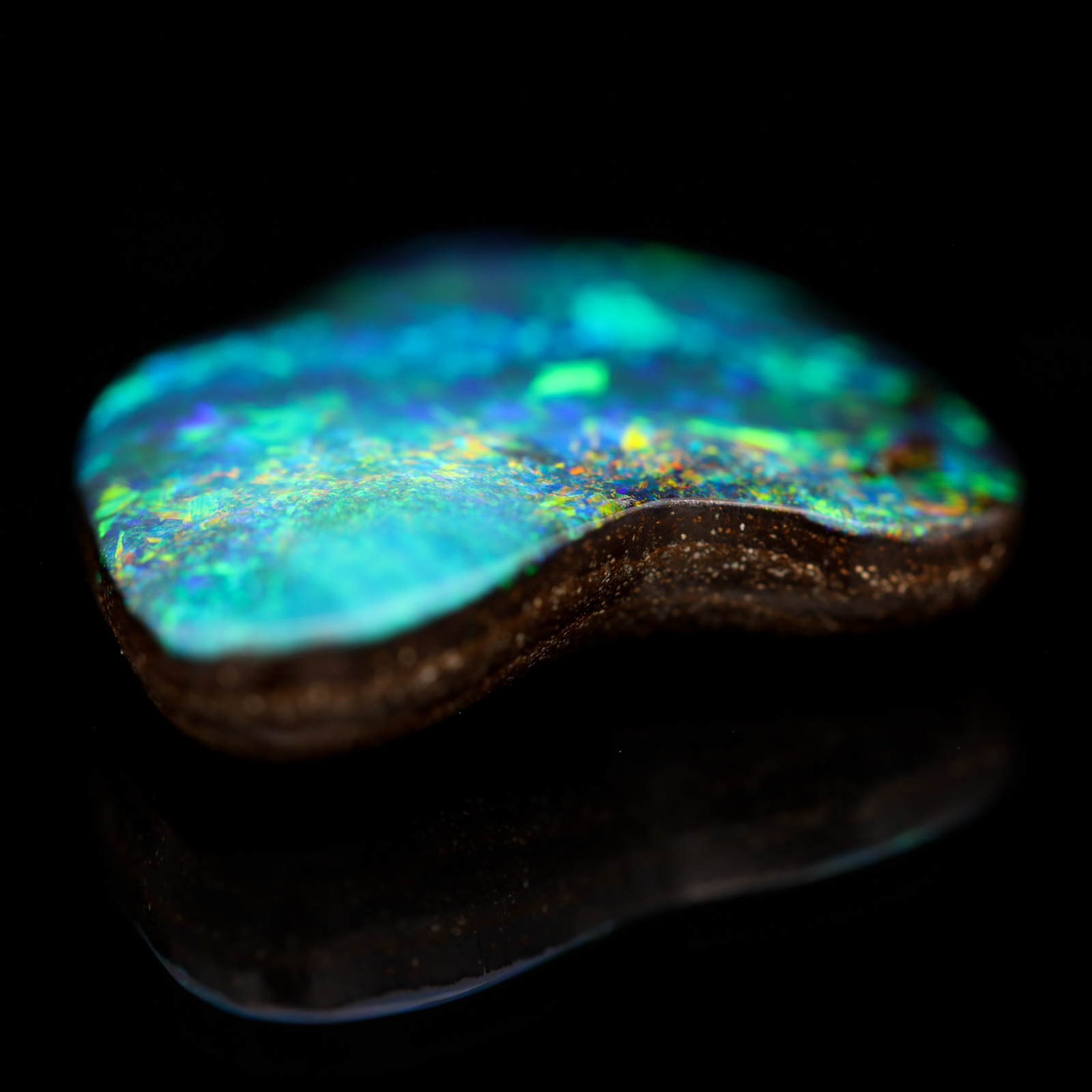 Unset Blue Green Yellow Orange Red Boulder Opal