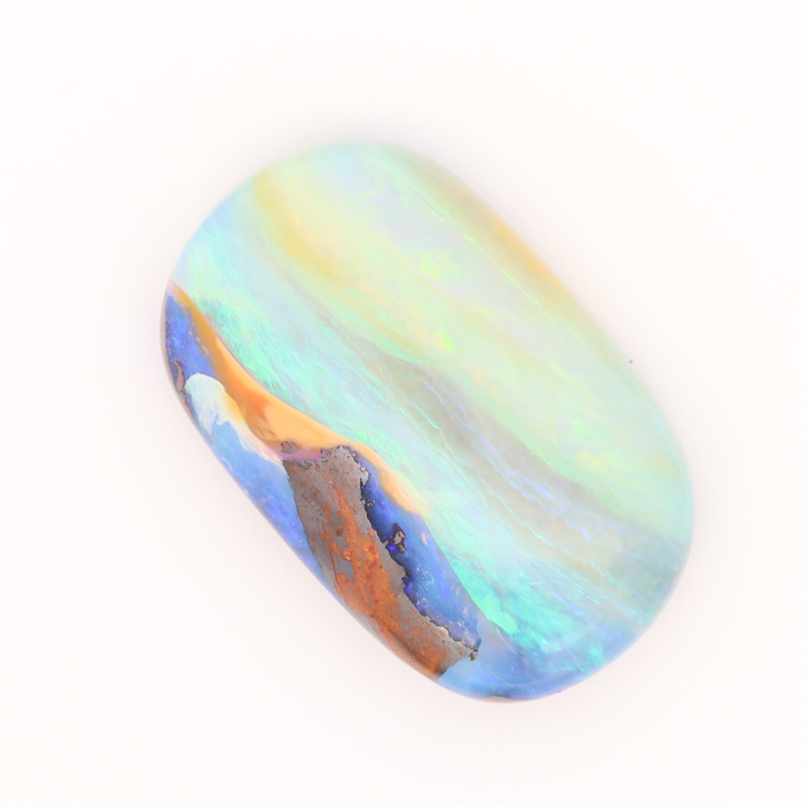 Unset Blue Green Yellow Orange Boulder Opal