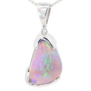 Custom Sterling Silver Blue Green Purple Black Crystal Opal Pendant
