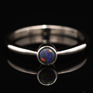 Sterling Silver Blue Green Yellow Red Black Opal Ring
