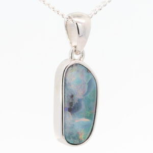 Sterling Silver Green Purple Orange Red Boulder Opal Pendant