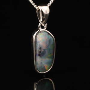 Sterling Silver Green Purple Orange Red Boulder Opal Pendant