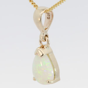 Yellow Gold Green Yellow Orange Crystal Opal Pendant