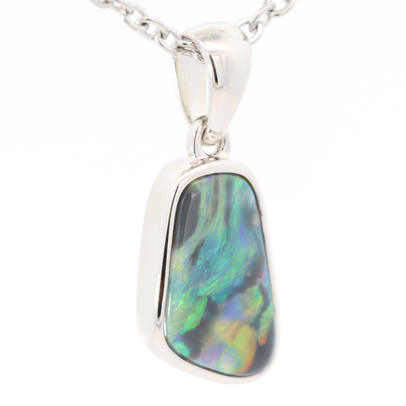 Sterling Silver Blue Green Yellow Orange Pink Black Opal Pendant