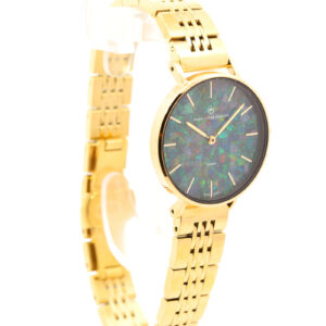 Gold Plated Blue Green Yellow Orange Red Doublet Opal Face Watch