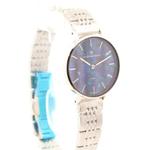 Silver-plated Blue Green Doublet Opal Face Watch