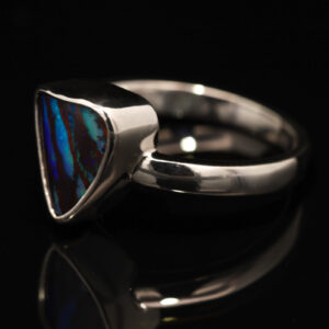 Sterling Silver Blue Green Purple Boulder Opal Ring