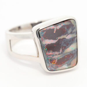 Sterling Silver Blue Green Yellow Orange Red Pink Boulder Opal Ring