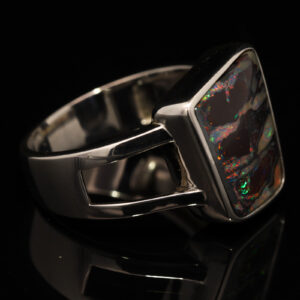 Sterling Silver Blue Green Yellow Orange Red Pink Boulder Opal Ring