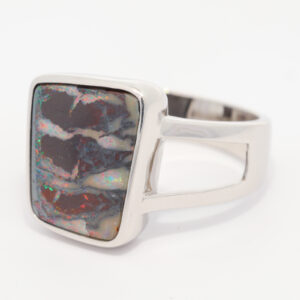 Sterling Silver Blue Green Yellow Orange Red Pink Boulder Opal Ring