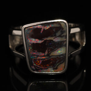 Sterling Silver Blue Green Yellow Orange Red Pink Boulder Opal Ring